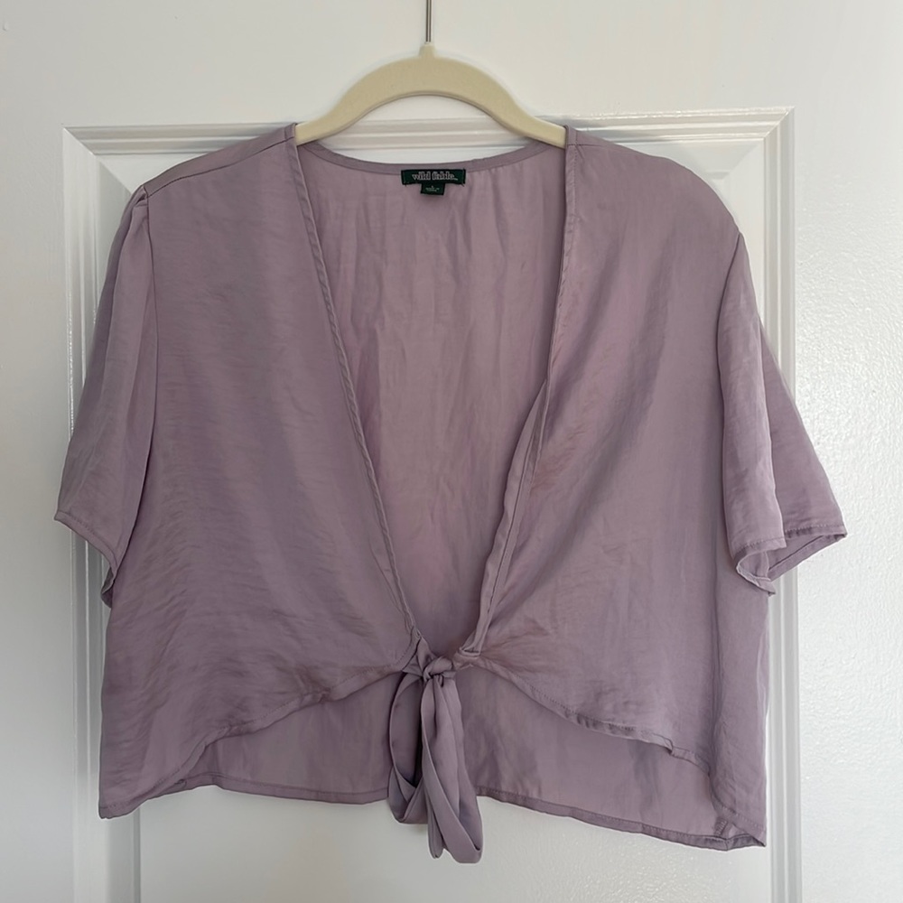 Lavender purple silk tie top